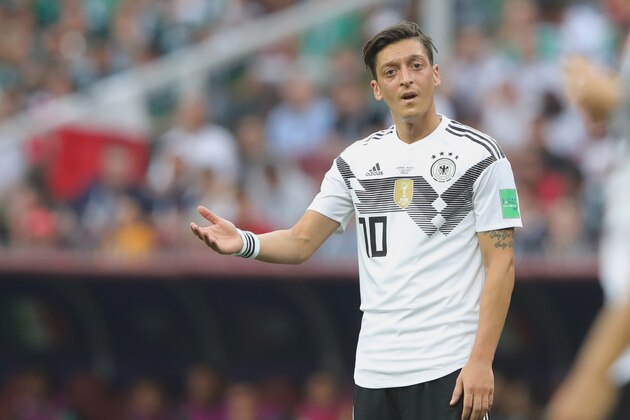 MOSCOW, RUSSIA - JUNE 17:  Mesut Oezil of Germany reacts during the 2018 FIFA World Cup Russia group F match between Germany and Mexico at Luzhniki Stadium on June 17, 2018 in Moscow, Russia.  (Photo by Alexander Hassenstein/Getty Images)