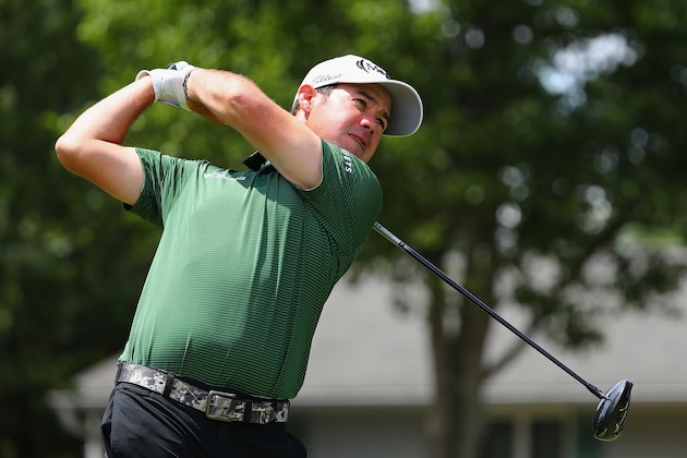 CROMWELL, CT - JUNE 22:  Brian Harman of the United States plays his shot from the seventh tee during the second round of the Travelers Championship at TPC River Highlands on June 22, 2018 in Cromwell, Connecticut.  (Photo by Tim Bradbury/Getty Images)