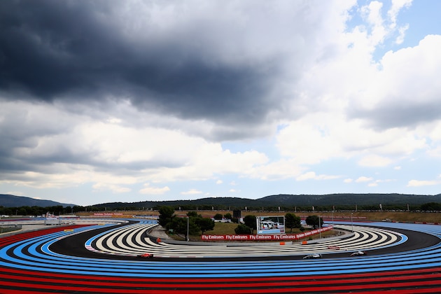 LE CASTELLET, FRANCE - JUNE 23: Kimi Raikkonen of Finland driving the (7) Scuderia Ferrari SF71H, Valtteri Bottas driving the (77) Mercedes AMG Petronas F1 Team Mercedes WO9 and Kevin Magnussen of Denmark driving the (20) Haas F1 Team VF-18 Ferrari ot during final practice for the Formula One Grand Prix of France at Circuit Paul Ricard on June 23, 2018 in Le Castellet, France.  (Photo by Mark Thompson/Getty Images)