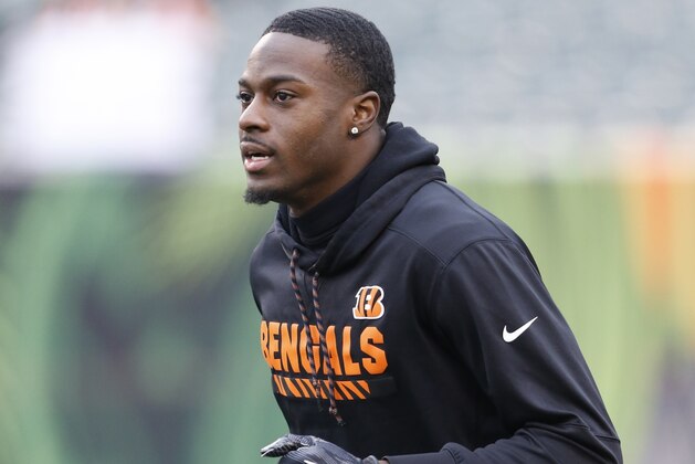 Cincinnati Bengals wide receiver A.J. Green warms up during pregame of an NFL football game against the Detroit Lions, Sunday, Dec. 24, 2017, in Cincinnati. (AP Photo/Frank Victores)