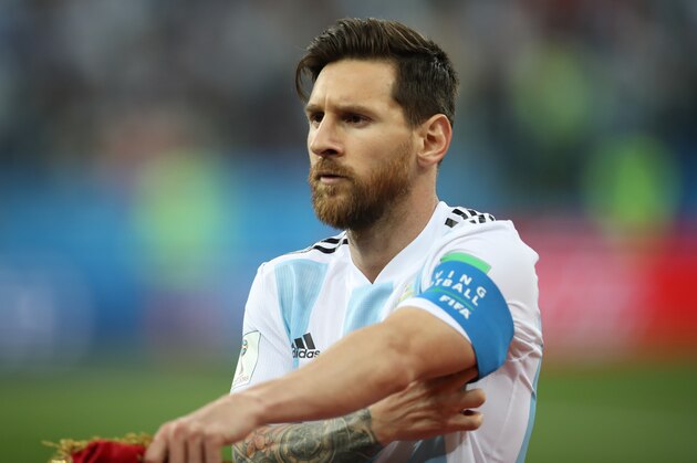 NIZHNIY NOVGOROD, RUSSIA - JUNE 21: Lionel Messi of Argentina is seen during the 2018 FIFA World Cup Russia group D match between Argentina and Croatia at Nizhny Novgorod Stadium on June 21, 2018 in Nizhny Novgorod, Russia. (Photo by Ian MacNicol/Getty Images)