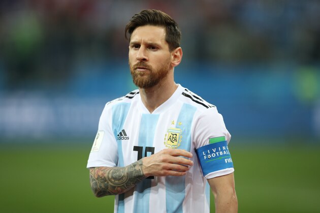 NIZHNIY NOVGOROD, RUSSIA - JUNE 21: Lionel Messi of Argentina is seen during the 2018 FIFA World Cup Russia group D match between Argentina and Croatia at Nizhny Novgorod Stadium on June 21, 2018 in Nizhny Novgorod, Russia. (Photo by Ian MacNicol/Getty Images)