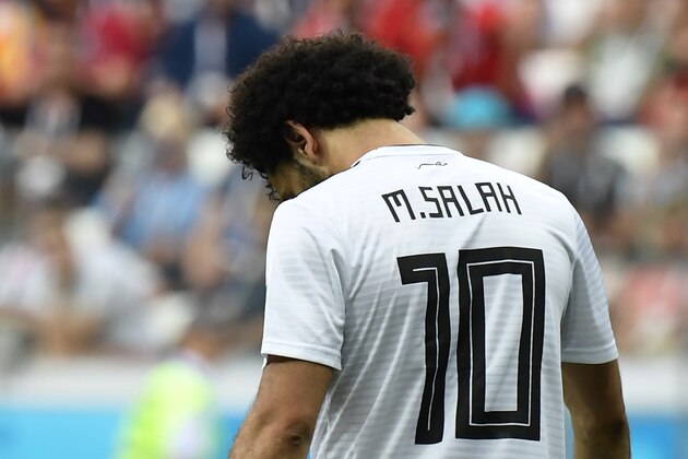 Egypt's forward Mohamed Salah looks down during the Russia 2018 World Cup Group A football match between Saudi Arabia and Egypt at the Volgograd Arena in Volgograd on June 25, 2018. (Photo by NICOLAS ASFOURI / AFP) / RESTRICTED TO EDITORIAL USE - NO MOBILE PUSH ALERTS/DOWNLOADS (Photo credit should read NICOLAS ASFOURI/AFP/Getty Images) Egypt's forward Mohamed Salah looks down during the Russia 2018 World Cup Group A football match between Saudi Arabia and Egypt at the Volgograd Arena in Volgograd on June 25, 2018. (Photo by NICOLAS ASFOURI / AFP) / RESTRICTED TO EDITORIAL USE - NO MOBILE PUSH ALERTS/DOWNLOADS (Photo credit should read NICOLAS ASFOURI/AFP/Getty Images)
