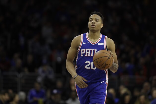 Philadelphia 76ers' Markelle Fultz in action during an NBA basketball game against the New York Knicks, Wednesday, March 28, 2018, in Philadelphia. (AP Photo/Matt Slocum) Philadelphia 76ers' Markelle Fultz in action during an NBA basketball game against the New York Knicks, Wednesday, March 28, 2018, in Philadelphia. (AP Photo/Matt Slocum)