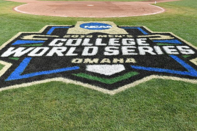 Omaha, NE - JUNE 25: A general view of the College World Series logo at TD Ameritrade Park, prior to game one of the College World Series Championship Series between the Arkansas Razorbacks and the Oregon State Beavers on June 25, 2018 at in Omaha, Nebraska. (Photo by Peter Aiken/Getty Images) Omaha, NE - JUNE 25: A general view of the College World Series logo at TD Ameritrade Park, prior to game one of the College World Series Championship Series between the Arkansas Razorbacks and the Oregon State Beavers on June 25, 2018 at in Omaha, Nebraska. (Photo by Peter Aiken/Getty Images)