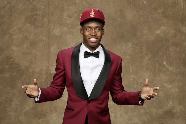 BROOKLYN, NY - JUNE 21: Collin Sexton poses for a portrait after being drafted by the Cleveland Cavaliers during the 2018 NBA Draft on June 21, 2018 at Barclays Center in Brooklyn, New York. NOTE TO USER: User expressly acknowledges and agrees that, by downloading and or using this Photograph, user is consenting to the terms and conditions of the Getty Images License Agreement. Mandatory Copyright Notice: Copyright 2018 NBAE (Photo by Steve Freeman/NBAE via Getty Images)