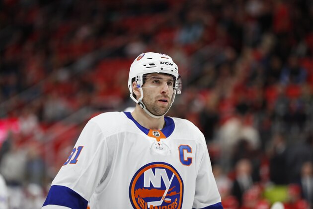 New York Islanders center John Tavares (91) plays against the Detroit Red Wings in the third period of an NHL hockey game Saturday, April 7, 2018, in Detroit. (AP Photo/Paul Sancya) New York Islanders center John Tavares (91) plays against the Detroit Red Wings in the third period of an NHL hockey game Saturday, April 7, 2018, in Detroit. (AP Photo/Paul Sancya)