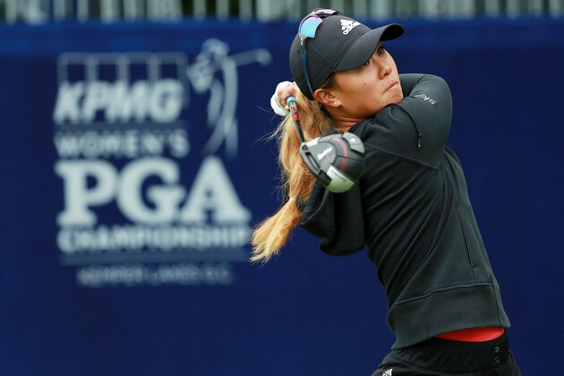 KILDEER, IL - JUNE 26: Defending champion Danielle Kang hits a tee shot on the pro-am prior to the start of the KPMG Women's PGA Championship at Kemper Lakes Golf Club on June 26, 2018 in Kildeer, Illinois. (Photo by Scott Halleran/Getty Images for KPMG) KILDEER, IL - JUNE 26: Defending champion Danielle Kang hits a tee shot on the pro-am prior to the start of the KPMG Women's PGA Championship at Kemper Lakes Golf Club on June 26, 2018 in Kildeer, Illinois. (Photo by Scott Halleran/Getty Images for KPMG)