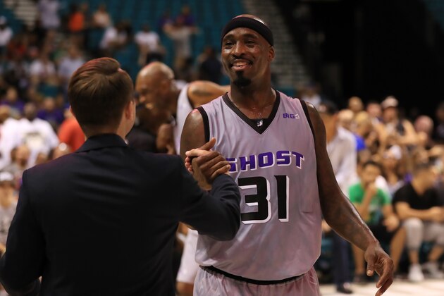 LAS VEGAS, NV - AUGUST 26:  Ricky Davis #31 of the Ghost Ballers, reacts after a play against the Power during the BIG3 three on three basketball league runner-up game on August 26, 2017 in Las Vegas, Nevada.  (Photo by Sean M. Haffey/BIG3/Getty Images)