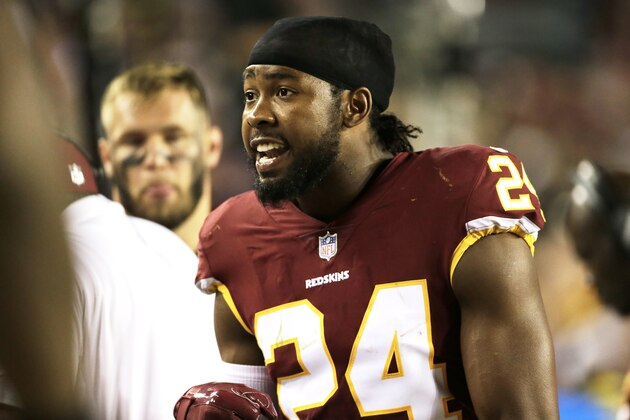 Washington Redskins cornerback Josh Norman talks with teammates on the bench during an NFL football game between the Oakland Raiders and Washington Redskins, Sunday, Sept. 24, 2017, in Landover, Md. (AP Photo/Mark Tenally) Washington Redskins cornerback Josh Norman talks with teammates on the bench during an NFL football game between the Oakland Raiders and Washington Redskins, Sunday, Sept. 24, 2017, in Landover, Md. (AP Photo/Mark Tenally)
