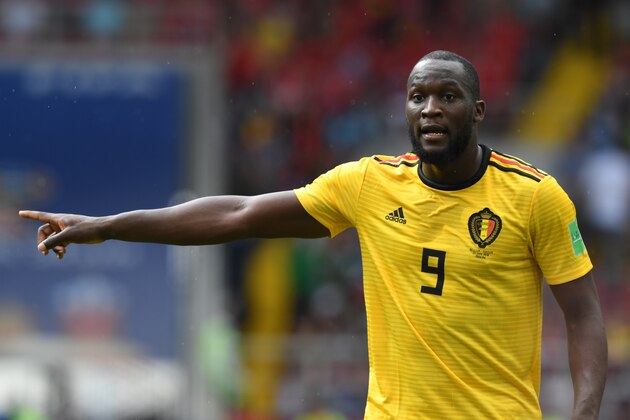 MOSCOW, RUSSIA - JUNE 23: Romelu Lukaku of Belgium gestures during the 2018 FIFA World Cup Russia group G match between Belgium and Tunisia at Spartak Stadium on June 23, 2018 in Moscow, Russia. (Photo by Etsuo Hara/Getty Images)