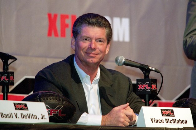 12 Jul 2000: Vince McMahon smiles during the XFL Press Conference at the House of Blues in Los Angeles, California.Mandatory Credit: Tom Hauck  /Allsport