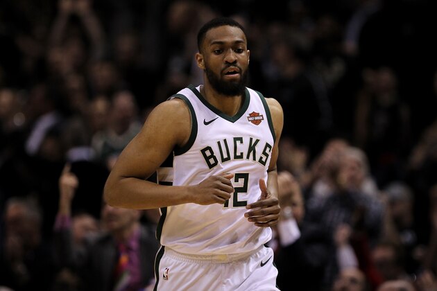 MILWAUKEE, WI - APRIL 26:  Jabari Parker #12 of the Milwaukee Bucks runs across the court in the first quarter against the Boston Celtics during Game Six of Round One of the 2018 NBA Playoffs at the Bradley Center on April 26, 2018 in Milwaukee, Wisconsin. NOTE TO USER: User expressly acknowledges and agrees that, by downloading and or using this photograph, User is consenting to the terms and conditions of the Getty Images License Agreement. (Photo by Dylan Buell/Getty Images) *** Local Caption *** Jabari Parker