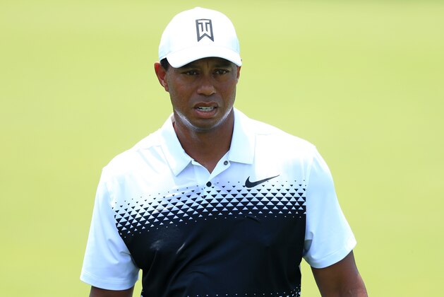 POTOMAC, MD - JUNE 30: Tiger Woods looks on from the first fairway during the third round of the Quicken Loans National at TPC Potomac on June 30, 2018 in Potomac, Maryland. (Photo by Mike Lawrie/Getty Images) POTOMAC, MD - JUNE 30: Tiger Woods looks on from the first fairway during the third round of the Quicken Loans National at TPC Potomac on June 30, 2018 in Potomac, Maryland. (Photo by Mike Lawrie/Getty Images)