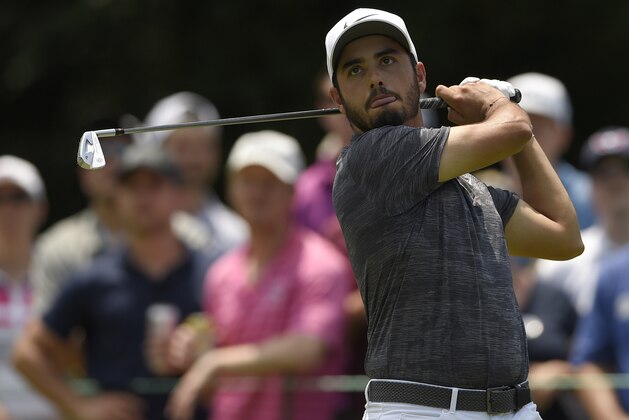 Abraham Ancer, of Mexico, watches his tee shot on the third tee during the third round of the Quicken Loans National golf tournament, Saturday, June 30, 2018, in Potomac, Md. (AP Photo/Nick Wass) Abraham Ancer, of Mexico, watches his tee shot on the third tee during the third round of the Quicken Loans National golf tournament, Saturday, June 30, 2018, in Potomac, Md. (AP Photo/Nick Wass)