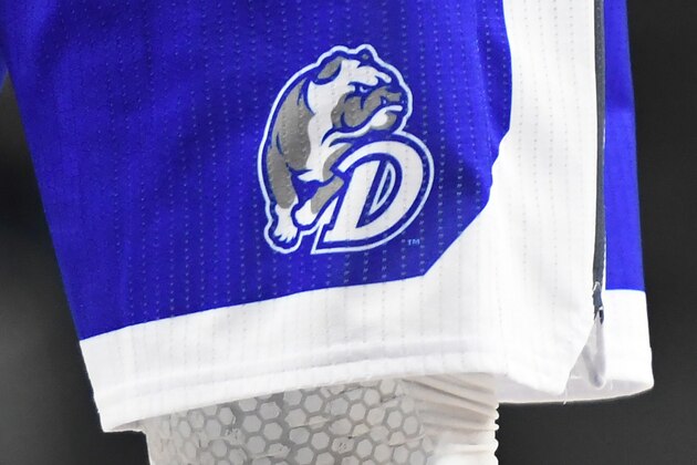 LYNCHBURG, VA - NOVEMBER 17:  The Drake Bulldogs logo on a pair of shorts during the quarterfinals of the Paradise Jam college basketball tournament against the Wake Forest Demon Deacons at The Vines Center on November 17, 2017 in Lynchburg, Virginia.  The Bulldogs won 77-74.  (Photo by Mitchell Layton/Getty Images) *** Local Caption ***