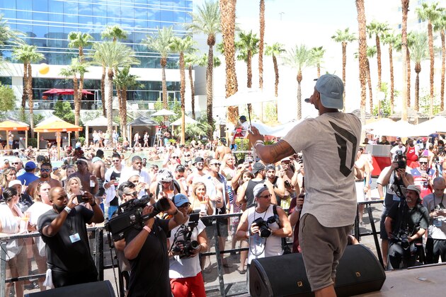 LAS VEGAS, NV - JULY 28:  NBA player Damian Lillard performs at JBL Poolside, one of the many events a part of JBL Fest, an exclusive, three-day music experience hosted by JBL at the Hard Rock Hotel & Casino on July 28, 2017 in Las Vegas, Nevada.  (Photo by Gabe Ginsberg/Getty Images for JBL)