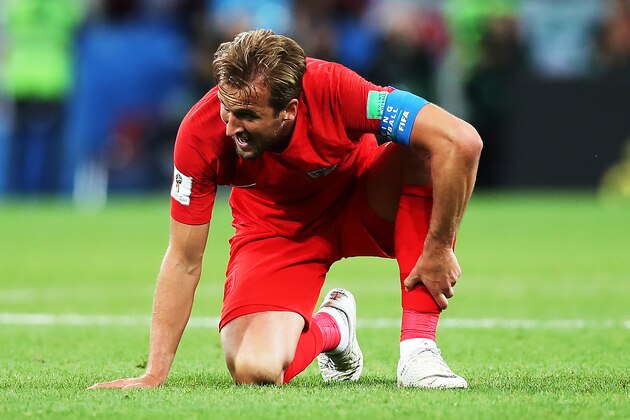 MOSCOW, RUSSIA - JULY 03: Harry Kane of England is seen during the 2018 FIFA World Cup Russia Round of 16 match between Colombia and England at Spartak Stadium on July 3, 2018 in Moscow, Russia. (Photo by Ian MacNicol/Getty Images)