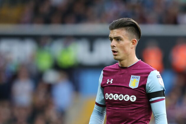 BIRMINGHAM, ENGLAND - MAY 15: Jack Grealish of Aston Villa during the Sky Bet Championship Play Off Semi Final:Second Leg match between Aston Villa and Middlesbrough at Villa Park on May 15, 2018 in Birmingham, England. (Photo by James Williamson - AMA/Getty Images)
