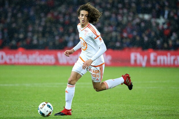 PARIS, FRANCE - DECEMBER 21: Matteo Guendouzi of Lorient in action during the French Ligue 1 match between Paris Saint-Germain (PSG) and FC Lorient at Parc des Princes stadium on December 21, 2016 in Paris, France. (Photo by Jean Catuffe/Getty Images)