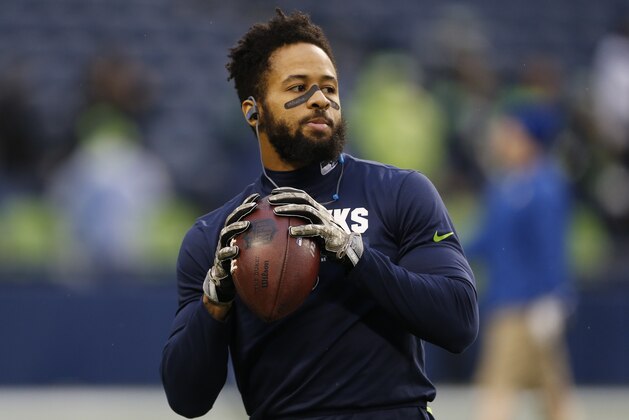 Seattle Seahawks' Earl Thomas warms-up before an NFL football game against the Atlanta Falcons, Monday, Nov. 20, 2017, in Seattle. (AP Photo/Stephen Brashear)