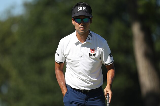 WHITE SULPHUR SPRINGS, WV - JULY 8 : Kevin Na waits to putt on the 14th hole during the final round of A Military Tribute At The Greenbrier held at the Old White TPC course on July 8, 2018 in White Sulphur Springs, West Virginia. (Photo by Rob Carr/Getty Images)