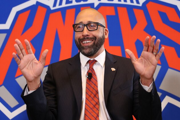 NEW YORK, NY - MAY 8:  David Fizdale is announced as the new head coach of the New York Knicks during a press conference on May 8, 2018 at Madison Square Garden in New York City, New York.  NOTE TO USER: User expressly acknowledges and agrees that, by downloading and or using this photograph, User is consenting to the terms and conditions of the Getty Images License Agreement. Mandatory Copyright Notice: Copyright 2018 NBAE  (Photo by Nathaniel S. Butler/NBAE via Getty Images)