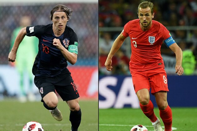 (COMBO) This combination of pictures created on July 09, 2018 shows Croatia's midfielder Luka Modric (L) in Sochi on July 7, 2018, and England's forward Harry Kane (R) in Moscow on July 3, 2018. - Croatia, who have advanced to their first World Cup semi-final since 1998, will face England, who in turn will be playing in their first semi-final since 1990, in Moscow on Wednesday. (Photos by Adrian DENNIS and FRANCK FIFE / AFP) / RESTRICTED TO EDITORIAL USE - NO MOBILE PUSH ALERTS/DOWNLOADS

RESTRICTED TO EDITORIAL USE - NO MOBILE PUSH ALERTS/DOWNLOADS        (Photo credit should read ADRIAN DENNIS,FRANCK FIFE/AFP/Getty Images)
