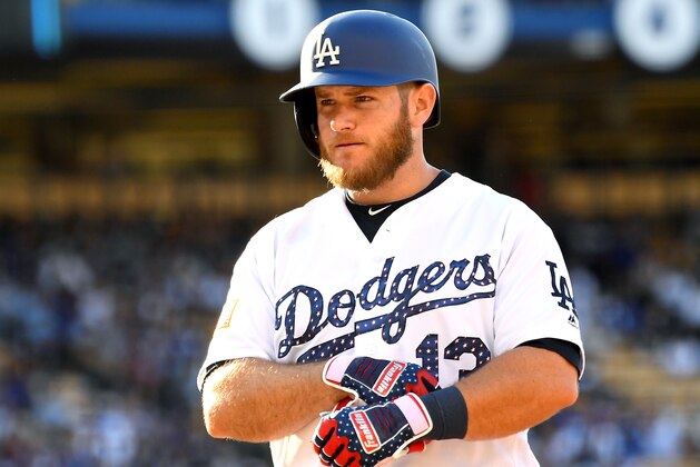 LOS ANGELES, CA - JULY 04:  Max Muncy #13 of the Los Angeles Dodgers at bat during the game against the Pittsburgh Pirates at Dodger Stadium on July 4, 2018 in Los Angeles, California.  (Photo by Jayne Kamin-Oncea/Getty Images)