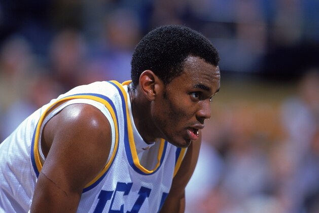 11 Mar 2000: Billy Knight #3 of the UCLA Bruins rests on the court during a game against the Washington Huskies at the Pauley Pavilion in Westwood, California The Bruins defeated the Huskies 90-64. Mandatory Credit: Jeff Gross  /Allsport