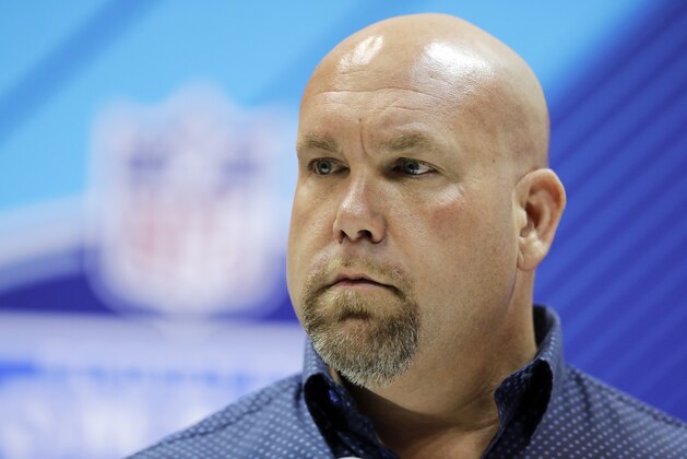 FILE - In this Feb. 28, 2018, file photo, Arizona Cardinals general manager Steve Keim speaks during a press conference at the NFL football scouting combine 2018, in Indianapolis. Keim is apologizing for what he calls