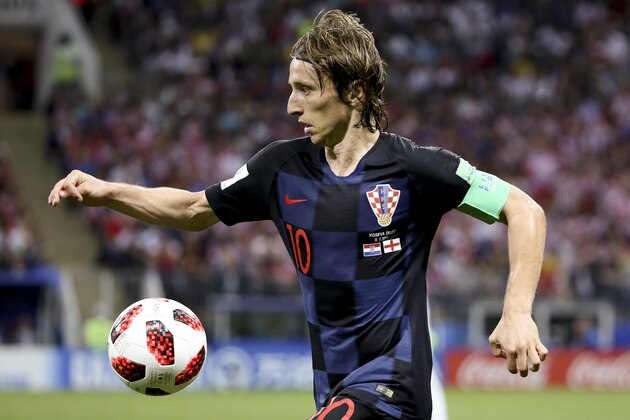 MOSCOW, RUSSIA - JULY 11: Luka Modric of Croatia during the 2018 FIFA World Cup Russia Semi Final match between England and Croatia at Luzhniki Stadium on July 11, 2018 in Moscow, Russia. (Photo by Jean Catuffe/Getty Images)