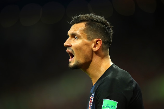 MOSCOW, RUSSIA - JULY 11: Dejan Lovren of Croatia in action during the 2018 FIFA World Cup Russia Semi Final match between Croatia and England at Luzhniki Stadium on July 11, 2018 in Moscow, Russia. (Photo by Robbie Jay Barratt - AMA/Getty Images) MOSCOW, RUSSIA - JULY 11: Dejan Lovren of Croatia in action during the 2018 FIFA World Cup Russia Semi Final match between Croatia and England at Luzhniki Stadium on July 11, 2018 in Moscow, Russia. (Photo by Robbie Jay Barratt - AMA/Getty Images)