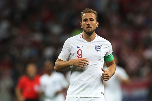 MOSCOW, RUSSIA - JULY 11: Harry Kane of England is seen during the 2018 FIFA World Cup Russia Semi Final match between England and Croatia at Luzhniki Stadium on July 11, 2018 in Moscow, Russia. (Photo by Ian MacNicol/Getty Images)