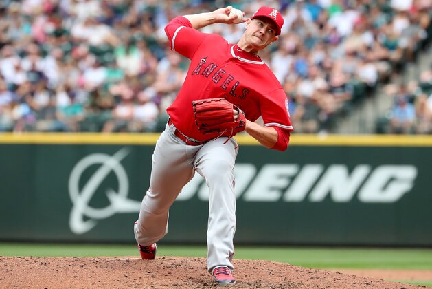 SEATTLE, WA - JULY 04: Garrett Richards #43 of the Los Angeles Angels of Anaheim pitches against the Seattle Mariners in the fourth inning during their game at Safeco Field on July 4, 2018 in Seattle, Washington. (Photo by Abbie Parr/Getty Images) SEATTLE, WA - JULY 04: Garrett Richards #43 of the Los Angeles Angels of Anaheim pitches against the Seattle Mariners in the fourth inning during their game at Safeco Field on July 4, 2018 in Seattle, Washington. (Photo by Abbie Parr/Getty Images)