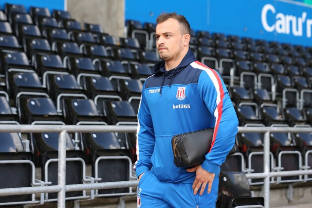SWANSEA, WALES - MAY 13: Xherdan Shaqiri of Stoke City during the Premier League match between Swansea City and Stoke City at Liberty Stadium on May 13, 2018 in Swansea, Wales. (Photo by James Williamson - AMA/Getty Images)