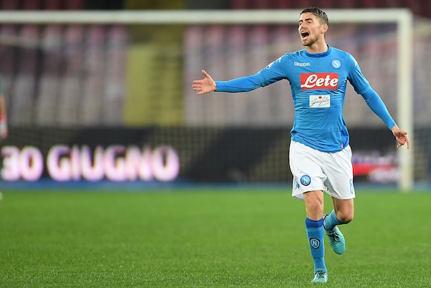 NAPLES, ITALY - MARCH 18: Jorginho of SSC Napoli reacts during the serie A match between SSC Napoli v Genoa CFC at Stadio San Paolo on March 18, 2018 in Naples, Italy.  (Photo by Francesco Pecoraro/Getty Images)