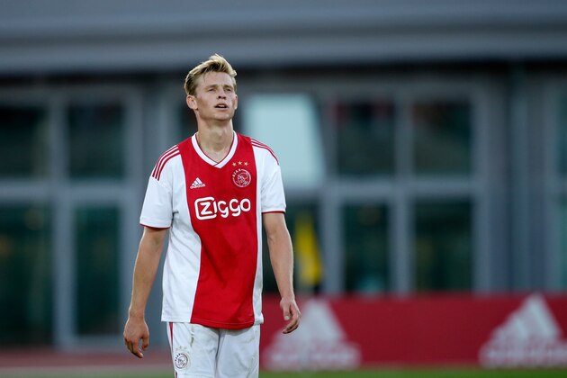 AMSTERDAM, NETHERLANDS - JULY 13: Frenkie de Jong of Ajax  during the Club Friendly   match between Ajax v Anderlecht at the Olympisch Stadion on July 13, 2018 in Amsterdam Netherlands (Photo by Cees van Hoogdalem/Soccrates/Getty Images)