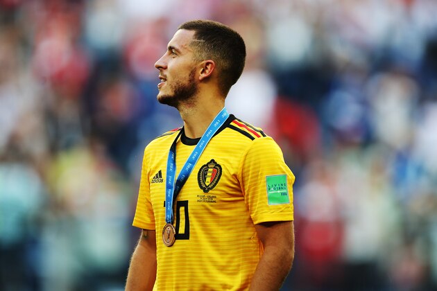 SAINT PETERSBURG, RUSSIA - JULY 14: Eden Hazard of Belgium is seen during the 2018 FIFA World Cup Russia 3rd Place Playoff match between Belgium and England at Saint Petersburg Stadium on July 14, 2018 in Saint Petersburg, Russia. (Photo by Ian MacNicol/Getty Images)