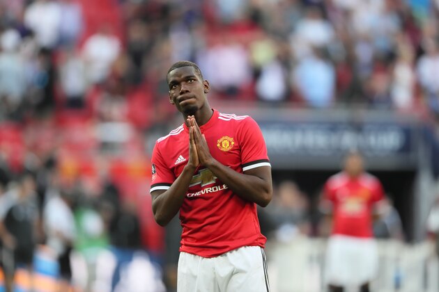 LONDON, ENGLAND - MAY 19: Paul Pogba of Manchester United looks dejected during the FA Cup Final between Chelsea and Manchester United at Wembley Stadium on May 19, 2018 in London, England. (Photo by Matthew Ashton - AMA/Getty Images)