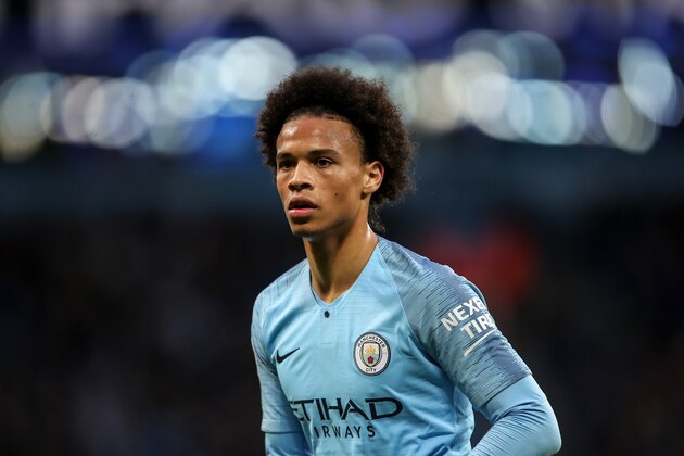 MANCHESTER, ENGLAND - MAY 09: Leroy Sane of Manchester City during the Premier League match between Manchester City and Brighton and Hove Albion at Etihad Stadium on May 9, 2018 in Manchester, England. (Photo by Robbie Jay Barratt - AMA/Getty Images)