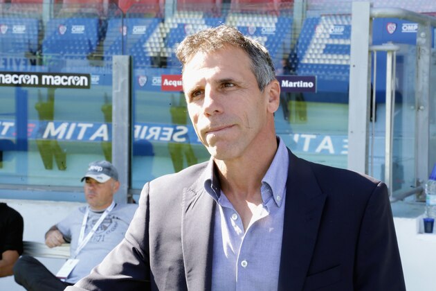 CAGLIARI, ITALY - OCTOBER 15:  Gianfranco Zola seen  during the Serie A match between Cagliari Calcio and Genoa CFC at Stadio Sant'Elia on October 15, 2017 in Cagliari, Italy.  (Photo by Enrico Locci/Getty Images)