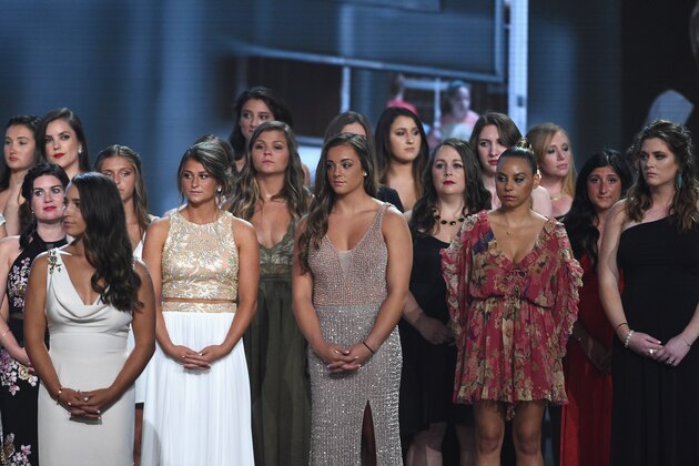 LOS ANGELES, CA - JULY 18:  Recipients of the Arthur Ashe Award for Courage stand together onstage at The 2018 ESPYS at Microsoft Theater on July 18, 2018 in Los Angeles, California.  (Photo by Kevork Djansezian/Getty Images)