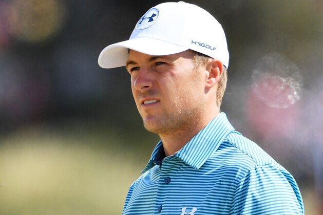 CARNOUSTIE, SCOTLAND - JULY 19:  Jordan Spieth of the United States during the first round of the 147th Open Championship at Carnoustie Golf Club on July 19, 2018 in Carnoustie, Scotland.  (Photo by Stuart Franklin/Getty Images)