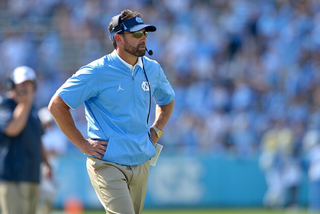 CHAPEL HILL, NC - SEPTEMBER 02:  Head coach Larry Fedora of the North Carolina Tar Heels watches during their game against the California Golden Bears at Kenan Stadium on September 2, 2017 in Chapel Hill, North Carolina. Cal won 35-30.  (Photo by Grant Halverson/Getty Images)