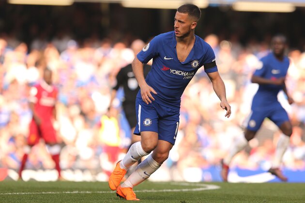 LONDON, ENGLAND - MAY 06: Eden Hazard of Chelsea during the Premier League match between Chelsea and Liverpool at Stamford Bridge on May 6, 2018 in London, England. (Photo by James Williamson - AMA/Getty Images)
