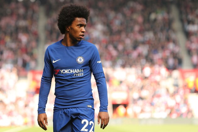 SOUTHAMPTON, ENGLAND - APRIL 14: Willian of Chelsea during the Premier League match between Southampton and Chelsea at St Mary's Stadium on April 14, 2018 in Southampton, England. (Photo by James Williamson - AMA/Getty Images)