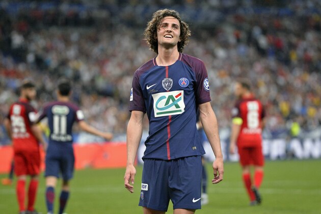 PARIS, FRANCE - MAY 08:  Adrien Rabiot of Paris Saint-Germain reacts during the Coupe de France Final between Les Herbiers VF and Paris Saint-Germain at Stade de France on May 8, 2018 in Paris, France.  (Photo by Aurelien Meunier/Getty Images)