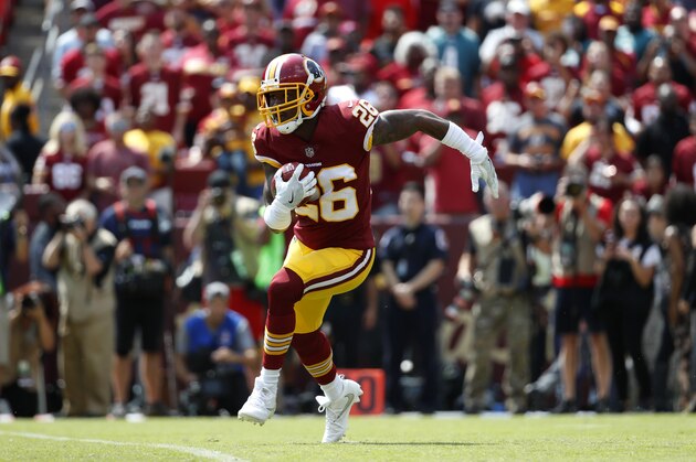 Washington Redskins cornerback Bashaud Breeland returns a kickoff in the first half of an NFL football game against the Philadelphia Eagles, Sunday, Sept. 10, 2017, in Landover, Md. (AP Photo/Alex Brandon)