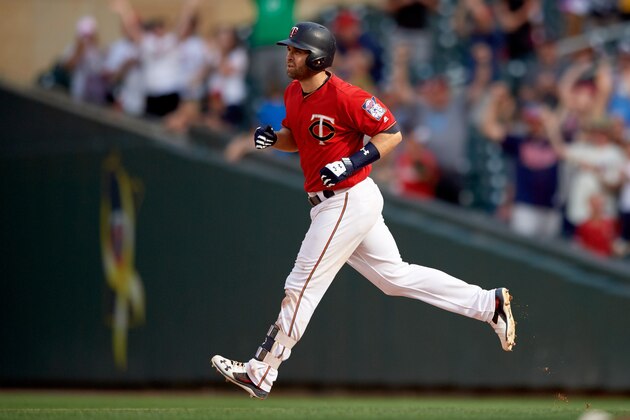 MINNEAPOLIS, MN - JULY 15: Brian Dozier #2 of the Minnesota Twins rounds the bases after hitting a walk-off grand slam against the Tampa Bay Rays during the game on July 15, 2018 at Target Field in Minneapolis, Minnesota. The Twins defeated the Rays 11-7 in ten innings. (Photo by Hannah Foslien/Getty Images)